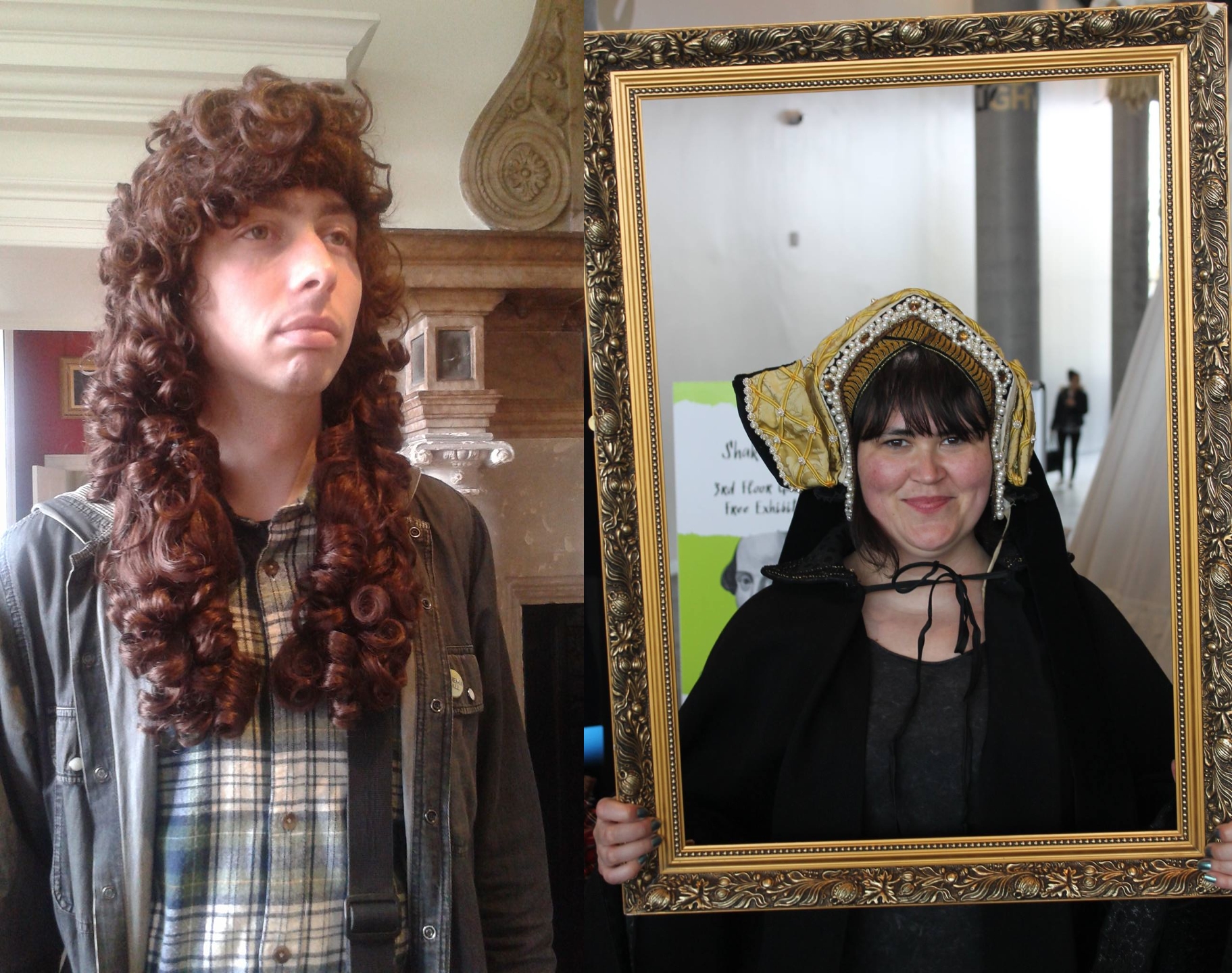 Andy and Liberty in historic wig and dress fashions