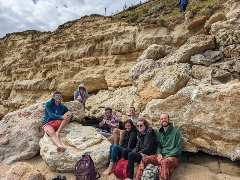 Group of young adults on the beach