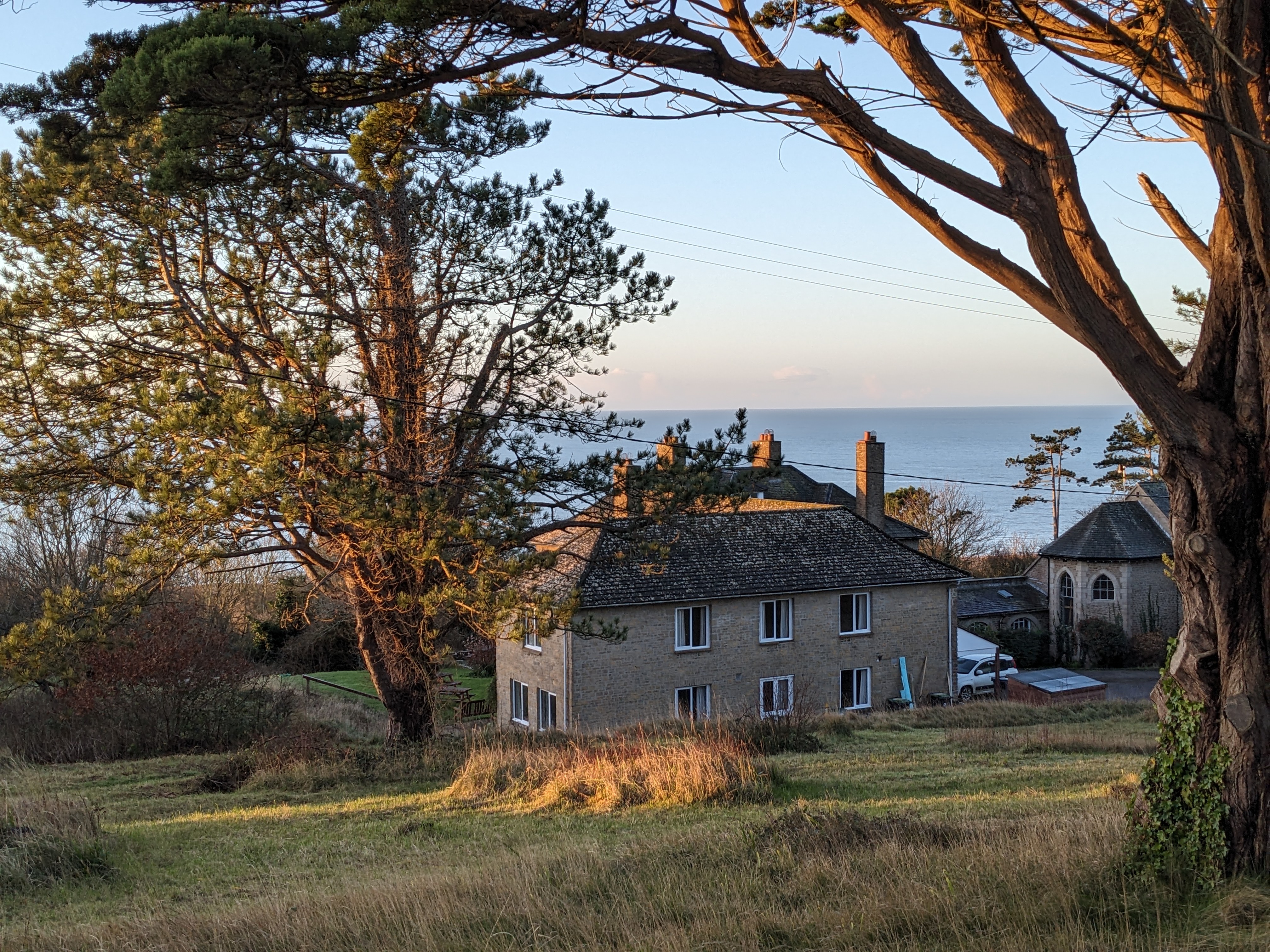 Othona Community House with sea in the background