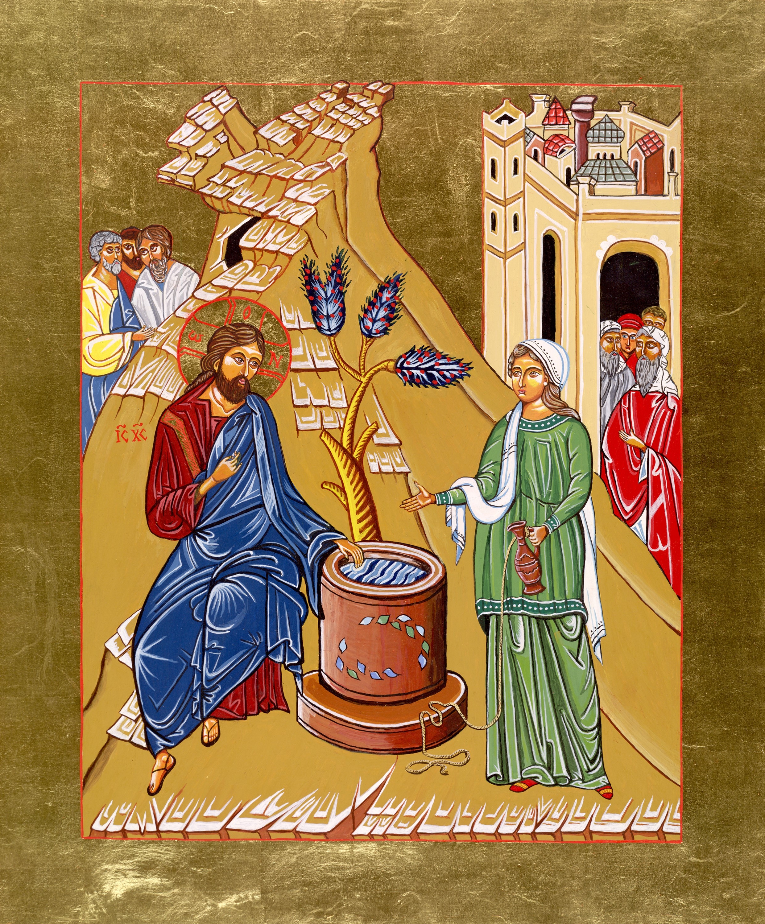 Retreat Association Icon of Jesus and Samaritan woman beside a well