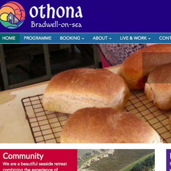 Website homepage with a photo of fresh baked bread