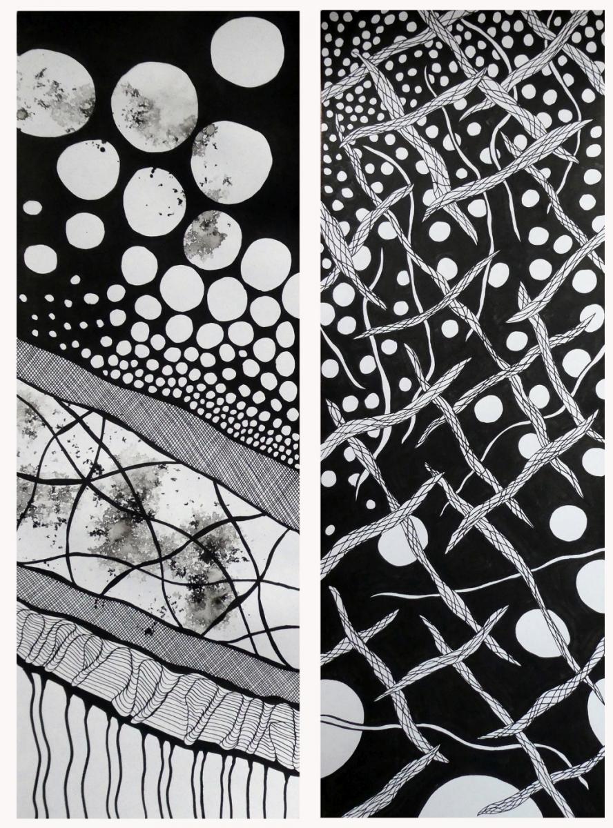 Abstract line drawings x 2
