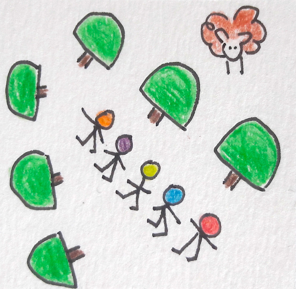 Drawing of a picnic walk